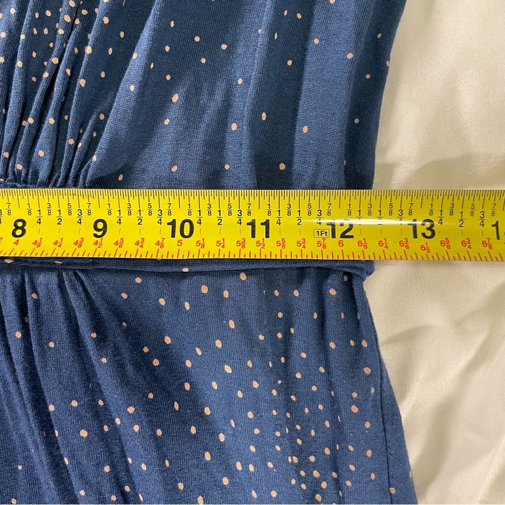 Blue Polka Dot Mini Dress ✨ Flutter Sleeve Tie Waist Feminine Chic Size 2 - Picture 6 of 10